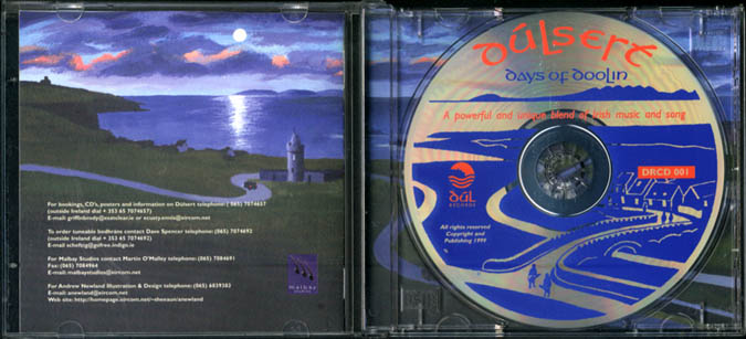 Design for the CD by Dulsert "Days of Doolin" Back cover of booklet and CD front