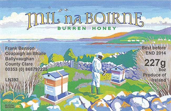 Mil na Boirne - Honey jar label