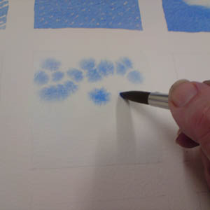Dropping colour into wet surface