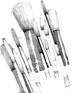 Drawing of paintbrushes